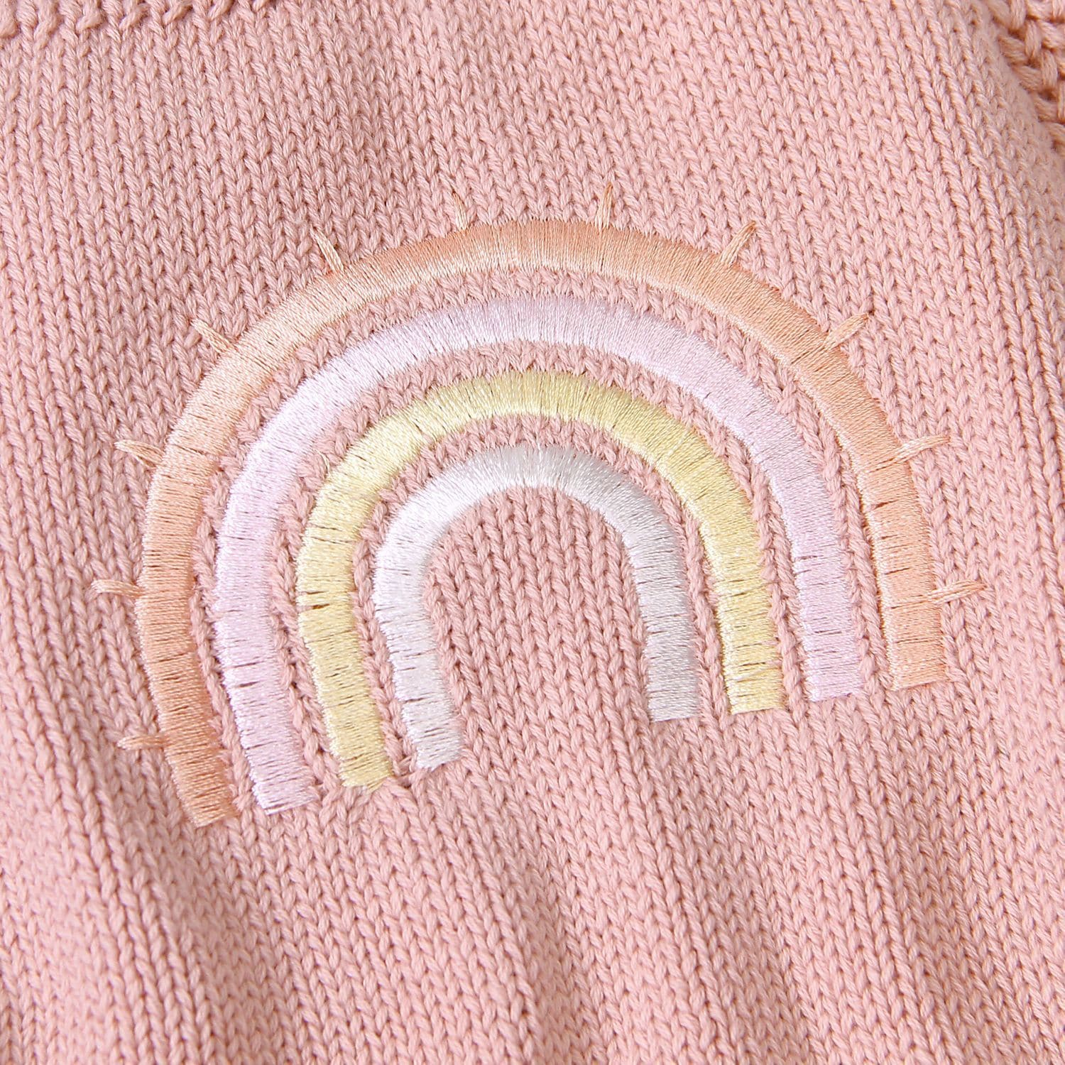 Rainbow knitted romper | blush