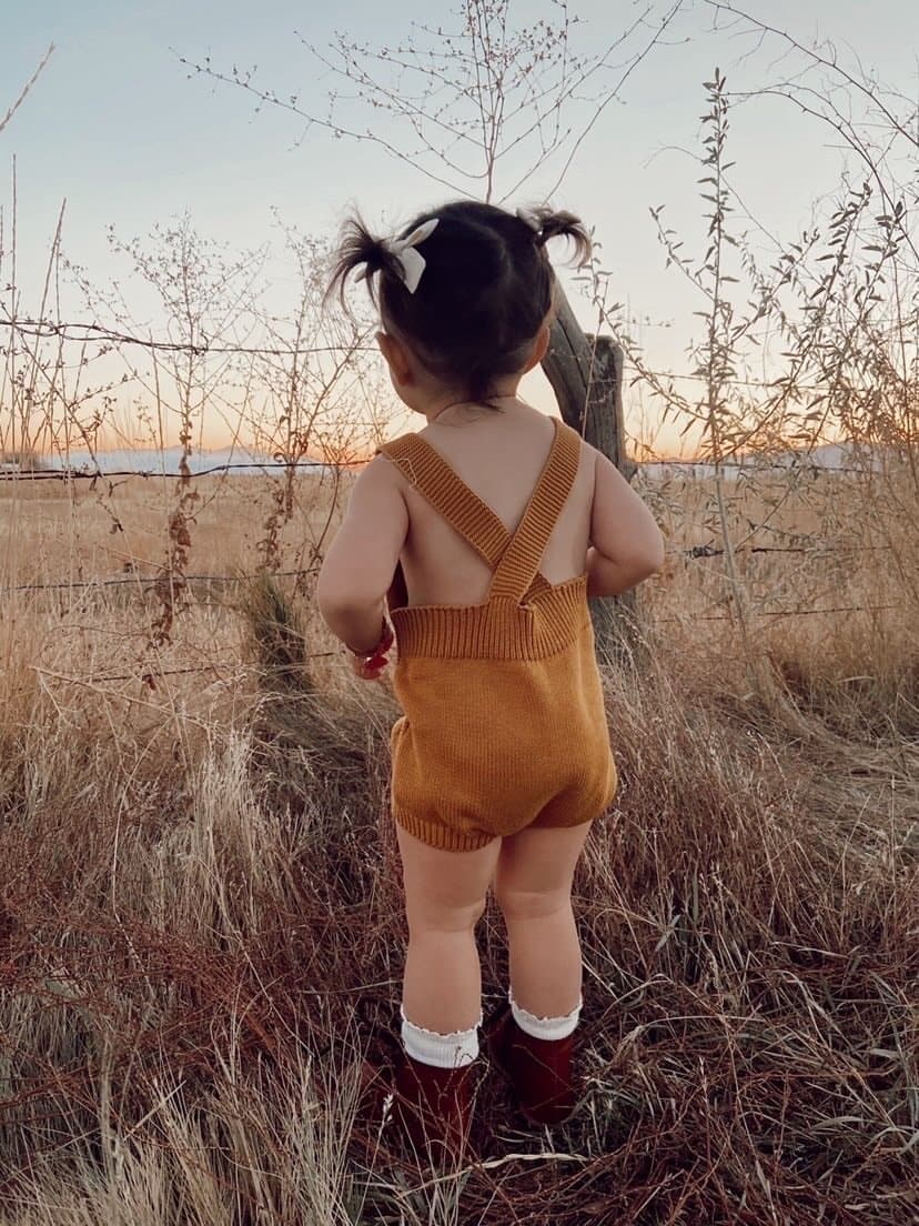 Rainbow knitted romper | honey