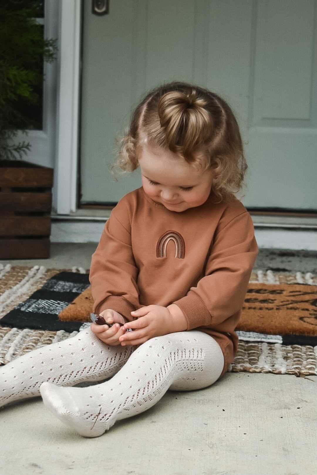 Rainbow winter romper | chocolate