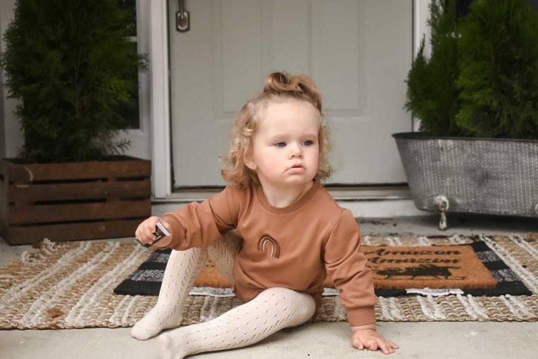 Rainbow winter romper | chocolate