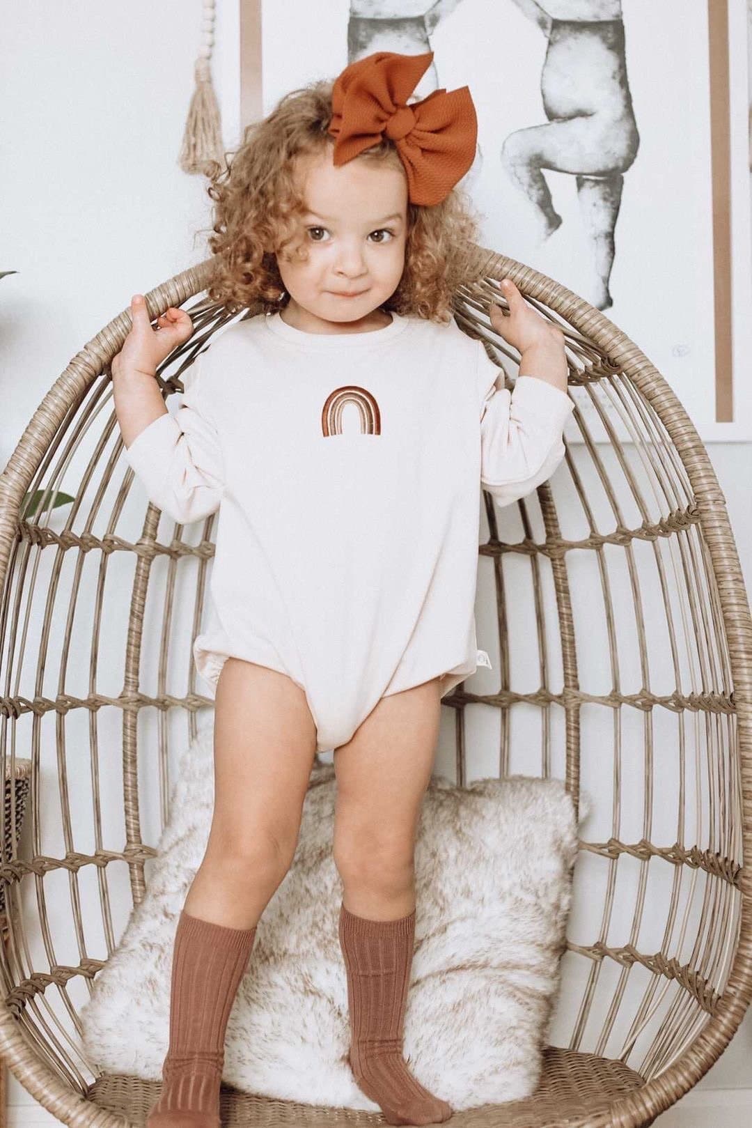 Rainbow winter romper | cream