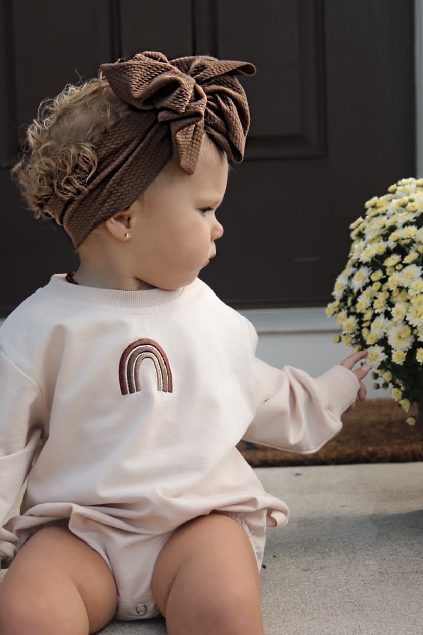 Rainbow winter romper | cream