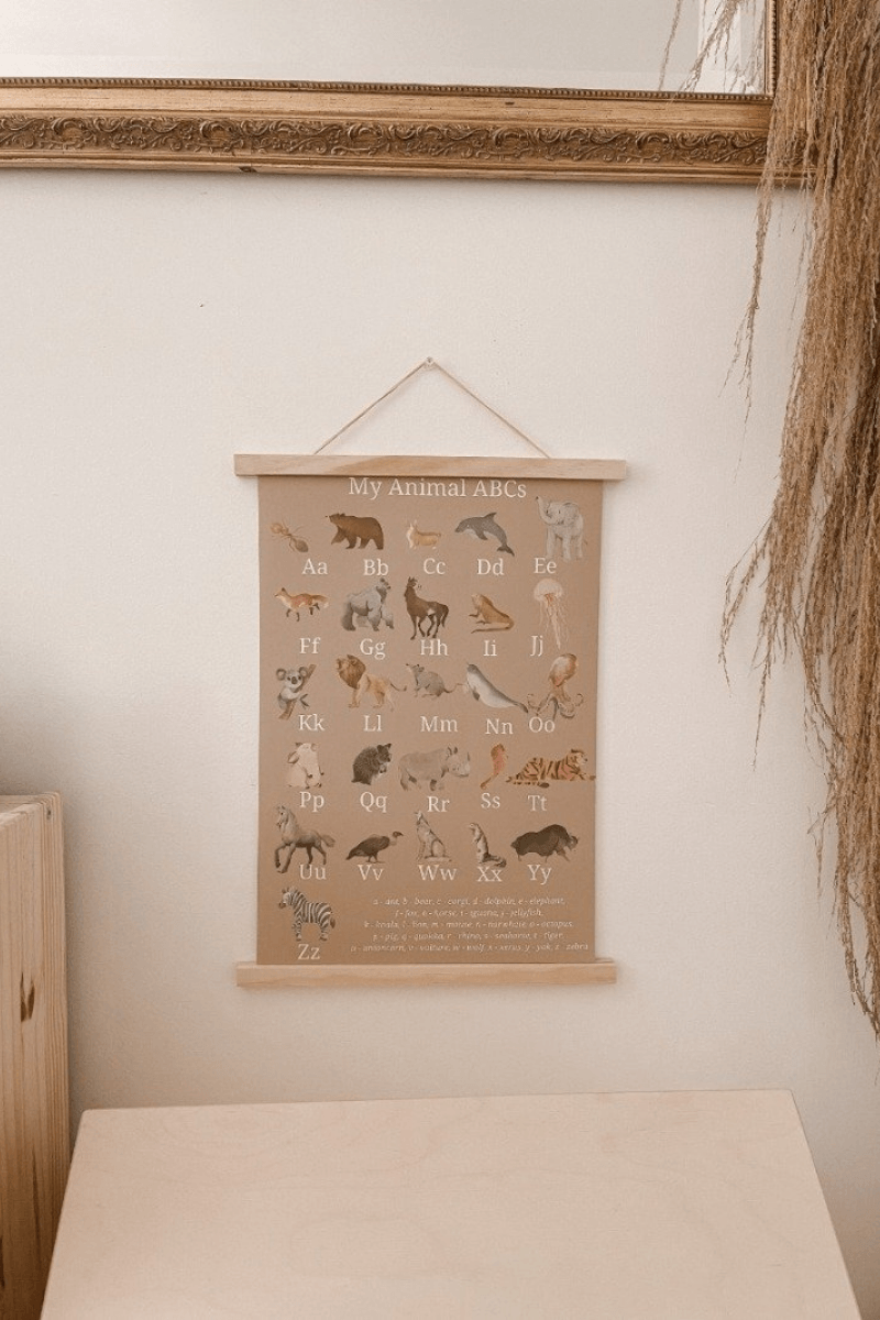 Wolfie's ABC educational poster | caramel